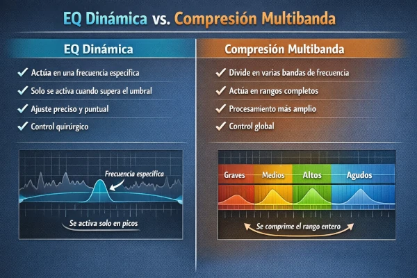 ecualizacion dinamica vs compresion multibanda