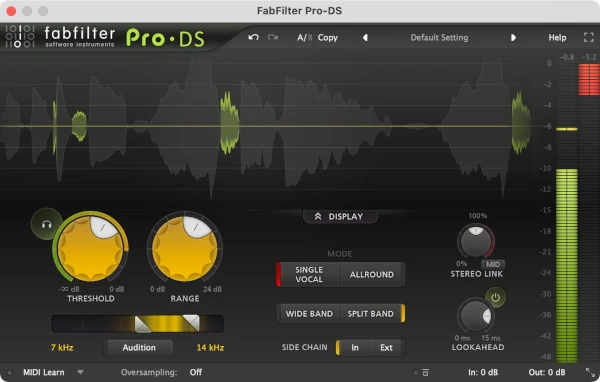 FabFilter Pro-DS, plugin de-esser