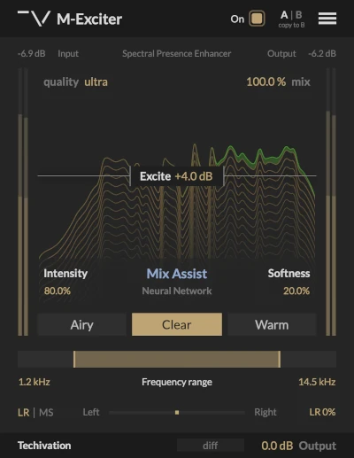 Techivation M-Exciter, excitador aural inteligente en plugin