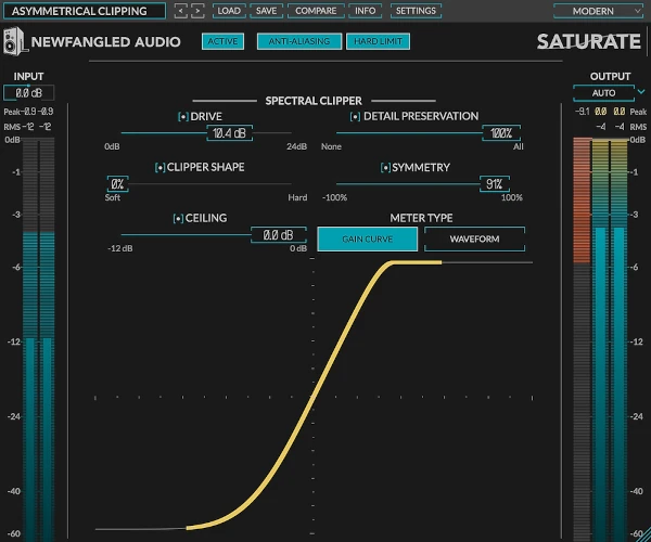 Newfangled Audio Saturate, plugin para clipping