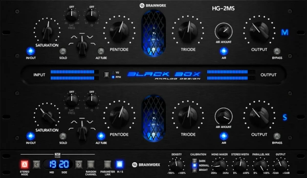 Black Box Analog Design HG-2MS, plugin de saturación para mastering con procesamiento mid/side