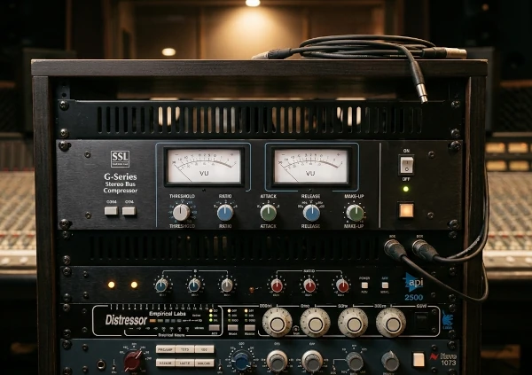 Varios compresores de bus en un estudio