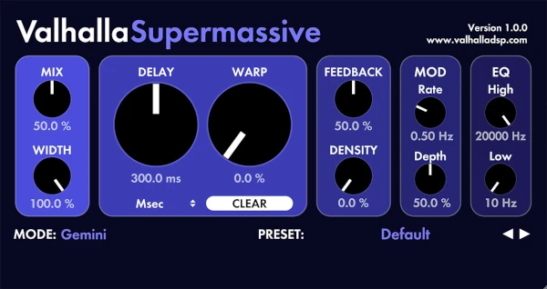Valhalla Supermassive, plugin gratuito de reverb