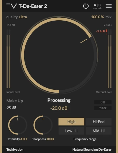 Techivation T-De-Esser, plugin deesser gratis