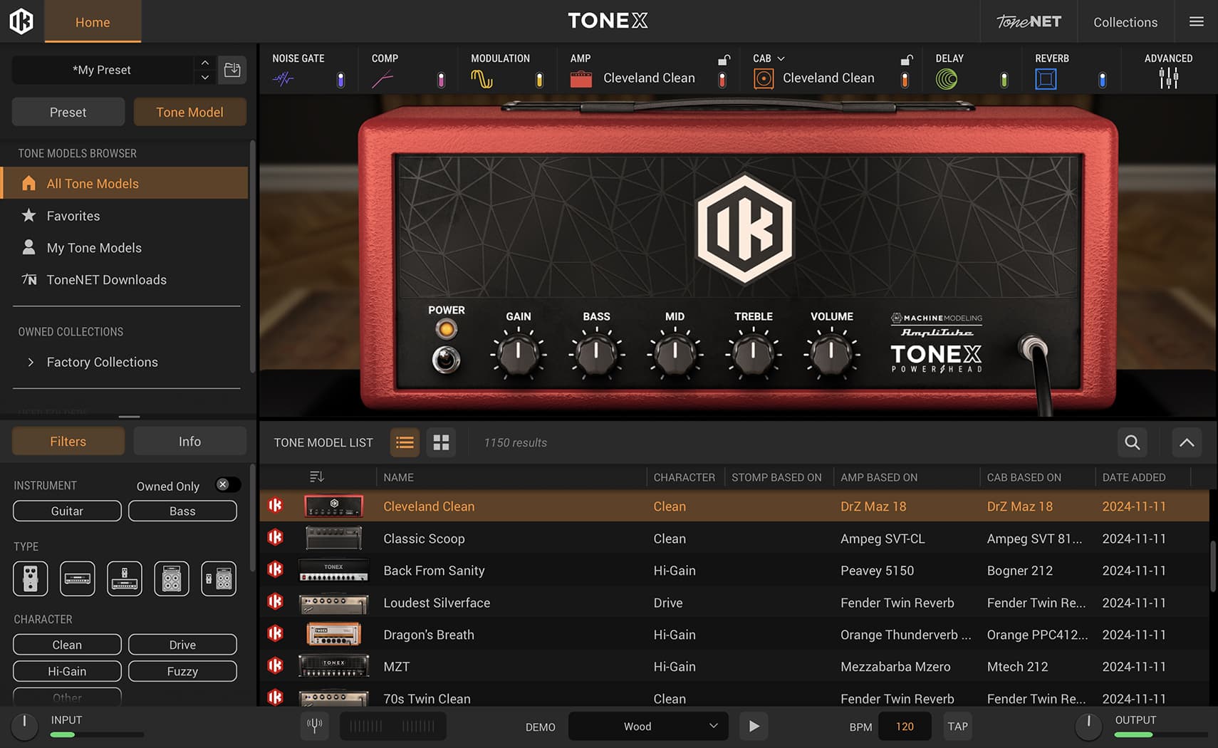 IK Multimedia Tonex simulador de amplificador de guitarra