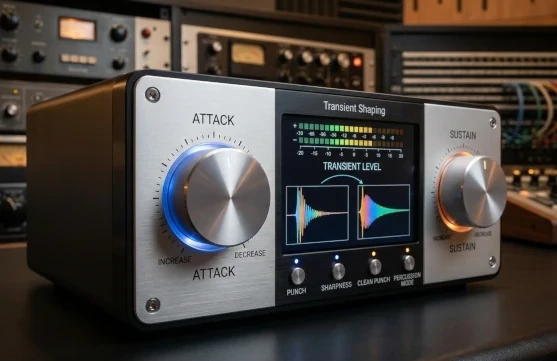 Un transient shaper en un estudio de sonido